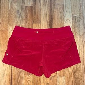 Lululemon speed up shorts 4” red